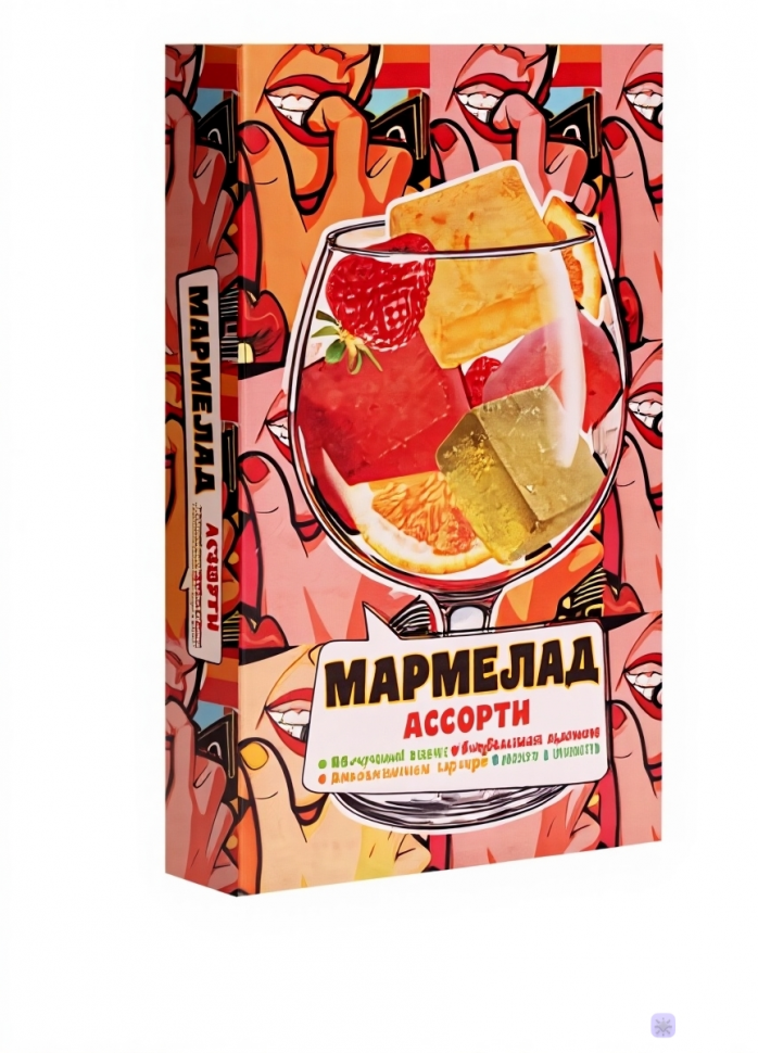  Мармелад АлкоАссорти(яблочный виски, клубничный просекко, апельсиновый вермут, лайм текила) 110г в Туапсе