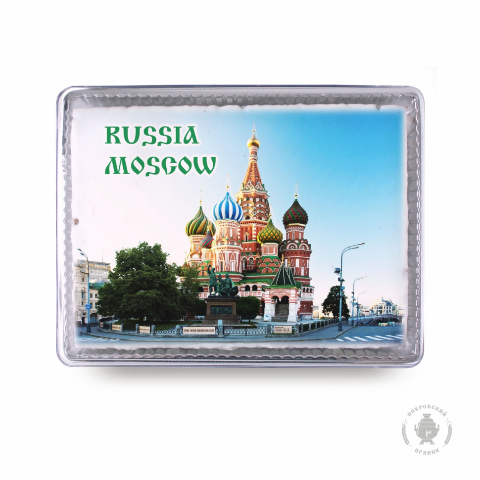  Пряник 600г RUSSIA MOSCOW с фотопечатью (в подарочной пластиковой упаковке)  в Туапсе