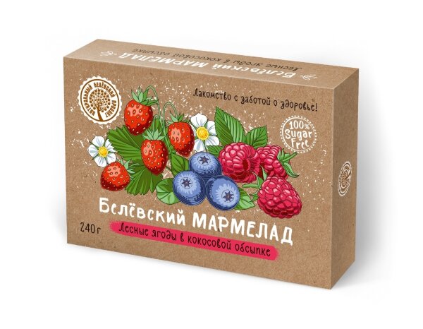 №2 Мармелад белевский на фруктозе 240г "ЛЕСНЫЕ ЯГОДЫ"  в Туапсе