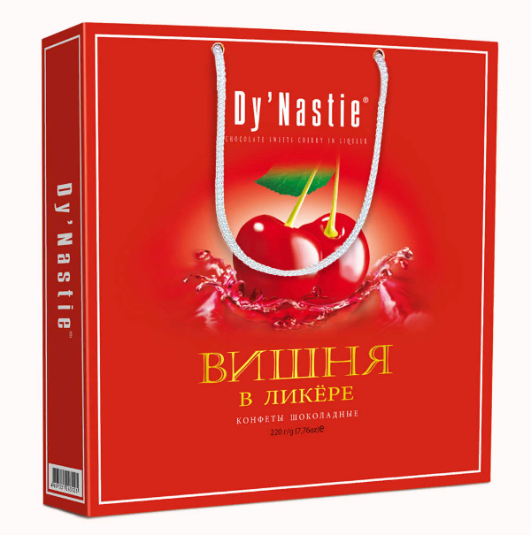 №3 Династия Сумка Конфеты "Вишня в ликере", 220г  в Туапсе